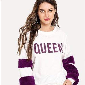 Queen Faux Fur Sweatshirt